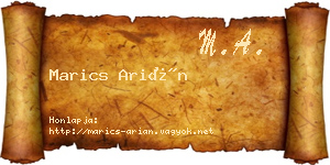 Marics Arián névjegykártya